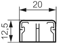 0-300-07 Legrand DL Plus White Mini Trunking - Closed Slot, W12.5 mm x D20mm, L2.1m, Plastic