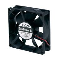 9a0824s4021 Sanyo Denki 9A Series Axial Fan, 24 V dc, DC Operation, 72m³/h, 2.4W, 100mA Max, 80 x 80 x 25mm