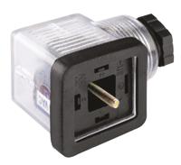 811-8187 RS PRO 3P+E DIN 43650 A, Female Solenoid Valve Connector with Indicator Light, 110 V dc Voltage