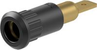 643010-21 Staubli Black Socket Test Socket, Tab Termination, 25A, 30V ac, Gold Plating