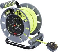 889-2490 RS PRO 25m 4 Socket Type G - British Cable Reel Open Reel, 240 V