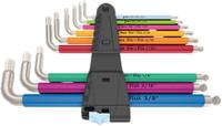 05022860001 Wera 9 piece L Shape Imperial Hex Key Set, 1 x 5/64x101 mm, 1 x 3/32x112 mm, 1 x 1/8x123 mm, 1 x 5/32x137 mm, 1 x