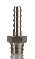 176-2015 RS PRO Hose Connector Hose Tail Adaptor, BSPT 1/8in 6mm ID, 5 MPa, 50 bar