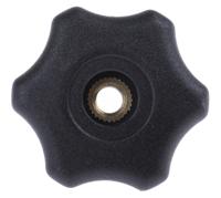 161-212 RS PRO Black Multiple Lobes Clamping Knob, M6, Threaded Through Hole