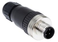 1200710038 Brad from Molex Circular Connector, 4 Contacts, Cable, M12 Connector, Plug, Male, IP67, Micro-Change Series