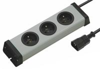 0200x02032308 Bodo Ehmann Type E - French 3 Gang Power Distribution Unit, 1.5m Cable, 16A, 250 V