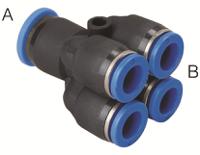 235-1234 RS PRO PXG Series Double Y Tube-to-Tube Adaptor, Tube-to-Tube Connection Style