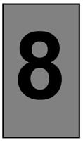 901-10636-906-4729-gy HellermannTyton Ovalgrip Slide On Cable Markers, Black on Grey, Pre-printed "8", 1.8 → 6.3mm Cable, 901-10636