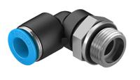 qsl-g38-10 Festo QS Series Elbow Threaded Adaptor, G 3/8 Male to Push In 10 mm, Threaded-to-Tube Connection Style, 186123