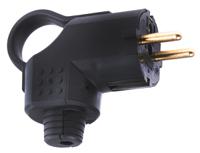 0-502-52 Legrand French Mains Plug, 16A Black, Cable Mount Rubber, 250 V