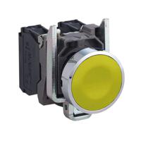 xb4ba55 Schneider Electric Harmony Series Yellow Spring Return Push Button Head, 22.5mm Cutout, IP66, IP67, IP69, IP69K