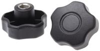 702-7667 RS PRO Black Multiple Lobes Clamping Knob, M10, Threaded Hole