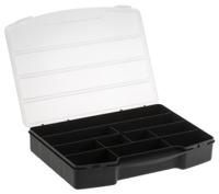 838-6532 RS PRO 10 Cell Black PP Compartment Box, 40mm x 245mm x 180mm