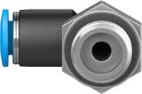 qsl-g14-6 Festo QS Series Elbow Threaded Adaptor, G 1/4 Male to Push In 6 mm, Threaded-to-Tube Connection Style, 186118