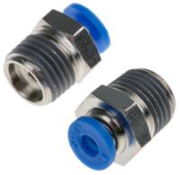 916-0700 RS PRO Straight Threaded Adaptor, R 1/4 to Push In 4 mm, Threaded-to-Tube Connection Style