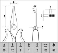 t3892 CK Round Nose Pliers, 152 mm Overall, 39mm Jaw