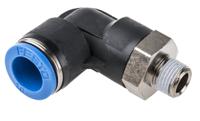 qsl-18-10 Festo QS Series Elbow Threaded Adaptor, R 1/8 Male to Push In 10 mm, Threaded-to-Tube Connection Style, 190658