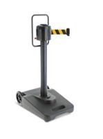 smart2050nj1 Viso Black Polypropylene, Steel Retractable Barrier, 20m, Black/Yellow Tape