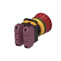 pbes22n02r TE Connectivity PBES22 Series Emergency Stop Push Button, Panel Mount, 22.3mm Cutout, 2NC, IP20, IP65