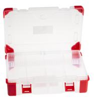 124-6592 RS PRO 9 Cell Transparent Red Polypropylene, Adjustable Compartment Box, 60mm x 235mm x 165mm