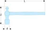 202h2 Facom Steel Ball-Pein Hammer with Hickory Wood Handle, 1.1kg