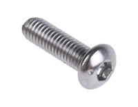 232-8142 RS PRO Stainless Steel Hex Socket Button Screw, ISO 7380, M3 x 8mm