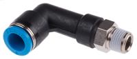 qsll-18-8 Festo QS Series Elbow Threaded Adaptor, R 1/8 Male to Push In 8 mm, Threaded-to-Tube Connection Style, 153079