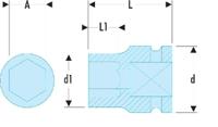 nsd13b Facom 13mm, 1/2 in Drive Impact Socket, 38 mm length
