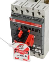 taglock-480600v-clamp-on-brkr-lo-pk6 Brady Red 1-Lock Polypropylene Fibreglass Reinforced Nylon Circuit Breaker Switch Lockouts, 7.14mm Shackle
