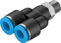 qsy-18-8 Festo Y Threaded Adaptor, Push In 8 mm to Push In 8 mm, Threaded-to-Tube Connection Style, 153141
