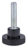 702-7538 RS PRO Black Knurled Clamping Knob, M5, Threaded Stud