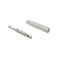 1-10100-140017 Nelco White Plug Banana Plug, 2mm Connector, 20A, Gold Plating