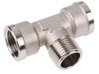 0916-00-21 Legris 0916 Series Tee Threaded Adaptor, G 1/2 Female to G 1/2 Female