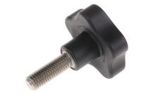166493 Elesa  Black Multiple Lobes Clamping Knob, M10, Threaded Stud