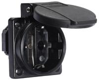 71097 Bals IP54 Black Panel Mount 2P + E Industrial Power Socket, Rated At 16A, 250 V
