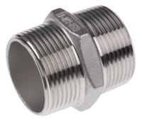 499-3170 RS PRO Stainless Steel Pipe Fitting Hexagon Hexagon Nipple, Male R 1-1/4in x Male R 1-1/4in