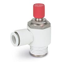 as2201fe-01-06sk SMC AS2 Series Threaded Pneumatic Silencer & Exhaust Restrictor Function Fitting, R 1/8 Inlet Port, 6mm Tube Inlet