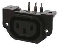 px0675pc Bulgin C13 Right Angle Panel Mount, PCB Mount IEC Connector Socket, 10A, 250 V