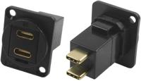 143-8922 RS PRO Straight, Panel Mount, Female to Male- Single Port Type C USB Connector