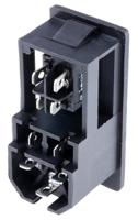 811-7216 RS PRO C14 Snap-In IEC Connector Male, 6A, 250 V, Fuse Size 5 x 20mm