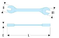 318x9 Facom 31 Series Double Ended Open Spanner, 8mm, Metric, Double Ended, 175 mm Overall