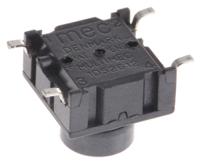 3esh9-095 MEC IP67 Black Button Tactile Switch, SPST 50 mA @ 24 V dc 4.4mm PCB