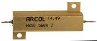 hs50-560r-j Arcol, 560Ω 50W Wire Wound Chassis Mount Resistor HS50 560R J ±5%