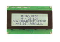 mc42005a6w-fptlwi-v2 Midas MC42005A6W-FPTLWI-V2 Alphanumeric LCD Alphanumeric Display, 4 Rows by 20 Characters