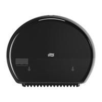 555008 Tork Black Plastic Toilet Roll Dispenser, 132mm x 275mm x 345mm