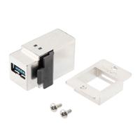 ecfu3key-aa-s L-Com Straight, Panel Mount, Socket- Single Port Type Type A, Type B 3 USB Connector