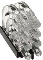 12791002 1279.1002 MENTOR, PCB Mounted 8-Way Right Angle LED Light Pipe, Quad-Level-Row Clear Dome Lens