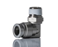 kqb2l07-n01s SMC KQB2 Series Elbow Threaded Adaptor, NPT 1/8 Male to Push In 1/4 in, Threaded-to-Tube Connection Style