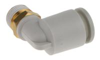 kq2l08-01as SMC KQ2 Series Elbow Threaded Adaptor, R 1/8 Male to Push In 8 mm, Threaded-to-Tube Connection Style