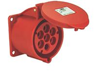 4133267-7 Scame, Optima IP44 Red Panel Mount 6P + E Industrial Power Socket, Rated At 32A, 415 V